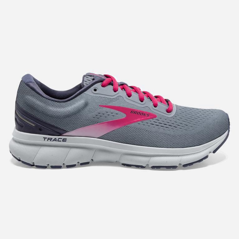 Brooks Women's Trace Adaptive Road Running Shoes Singapore - Grey/Nightshadow/Raspberry (90186-XRJY)